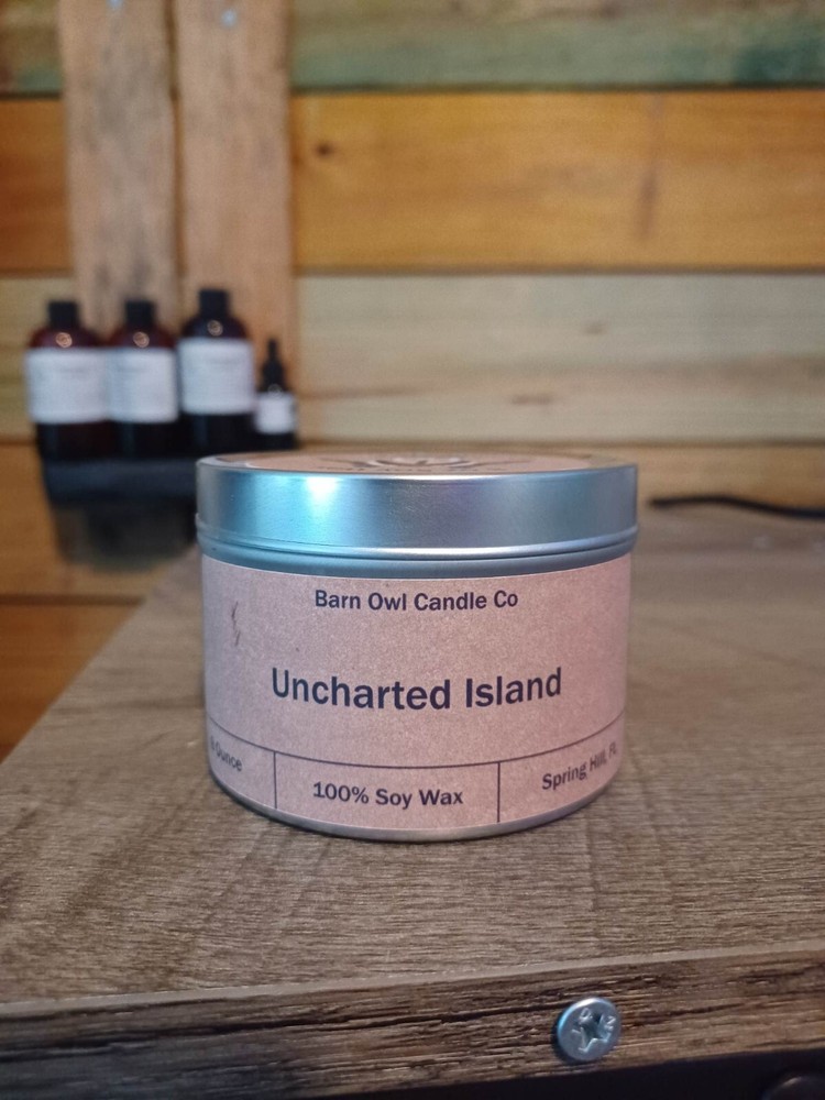 Uncharted Island Soy Candle 8oz Handmade Poured w/ All Natural Soy Wax
