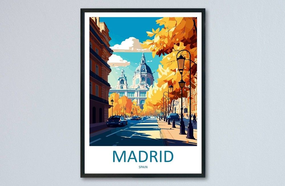 Madrid Travel Print Wall Art Madrid Wall Hanging Home Dcor Madrid Gift Art