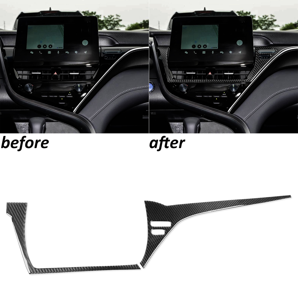 Real Carbon Fiber Interior Center Console Panel Cover For Toyota Camry 2018-2024