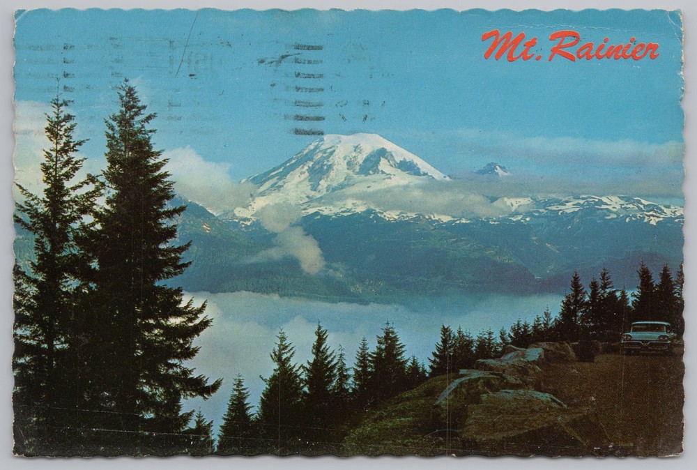 Mt Rainier Washington~View from Stevens Canyon Road~Continental Postcard