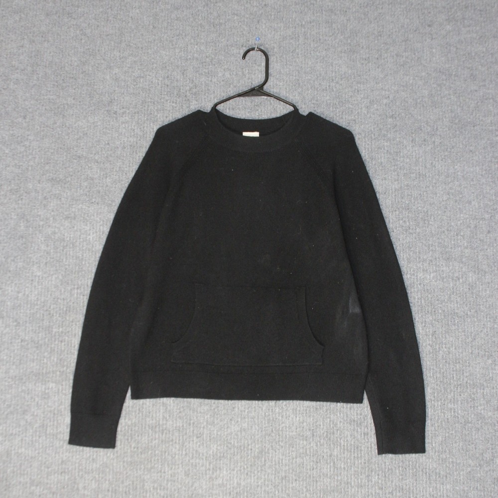 Baldwin Sweater Women S Black Merino Wool Cashmere Blend Elle Pocket Pullover