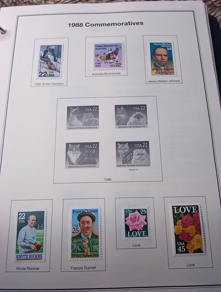 1988 US Commemoratives Stamps 14 Stamps