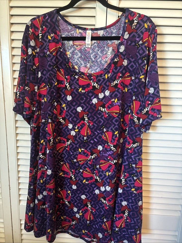 LuLaRoe Perfect T Tunic Disney Captain Hook Print 3xl