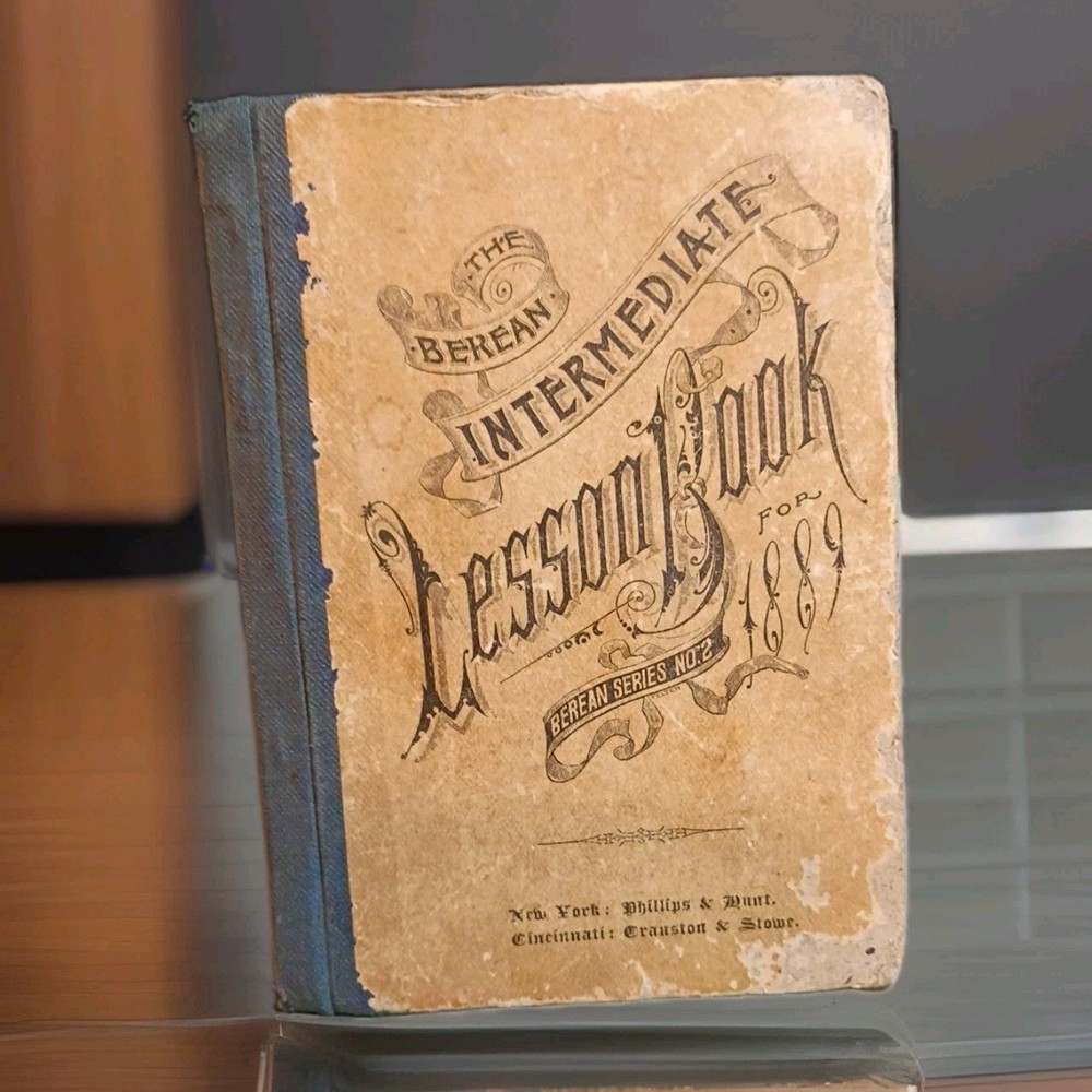 Antique 1889 BEREAN Lesson Book No. 2 Methodist Sabbath School MAPS + Ephemera