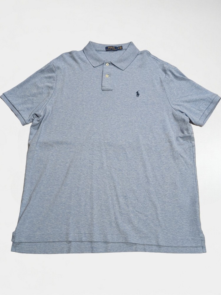 Polo Ralph Lauren Shirt Mens XL Solid Blue Knit Short Sleeve Preppy Pony