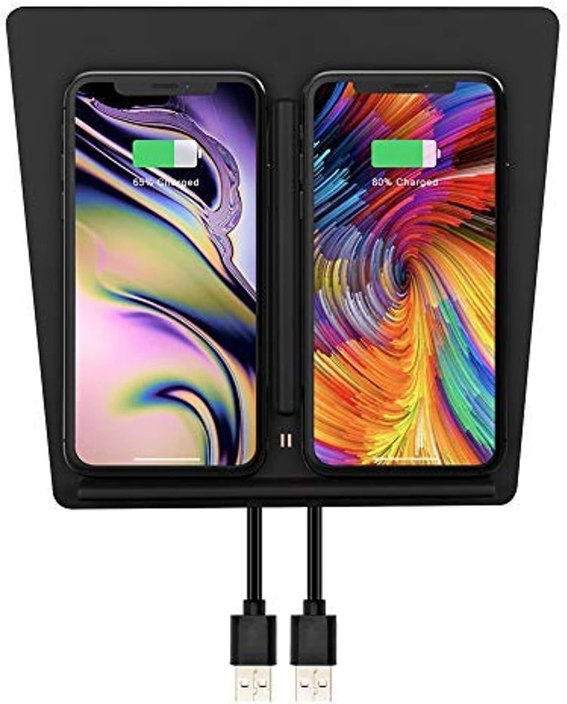 Taptes Dual Qi Wireless Charging Pad for Tesla Model 3 Smartphone Charger