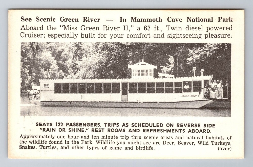 Mammoth Cave KY-Kentucky, Scenic Boat, Antique Vintage Souvenir Postcard
