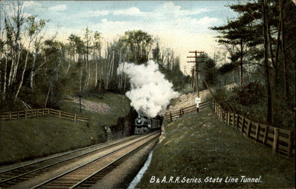 Train State Line Tunnel Portland Maine PC Locomotive Leighton UDB c1905 n496