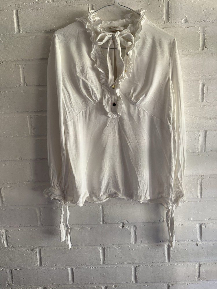 Zimmermann White 3/4 Sleeves Blouse