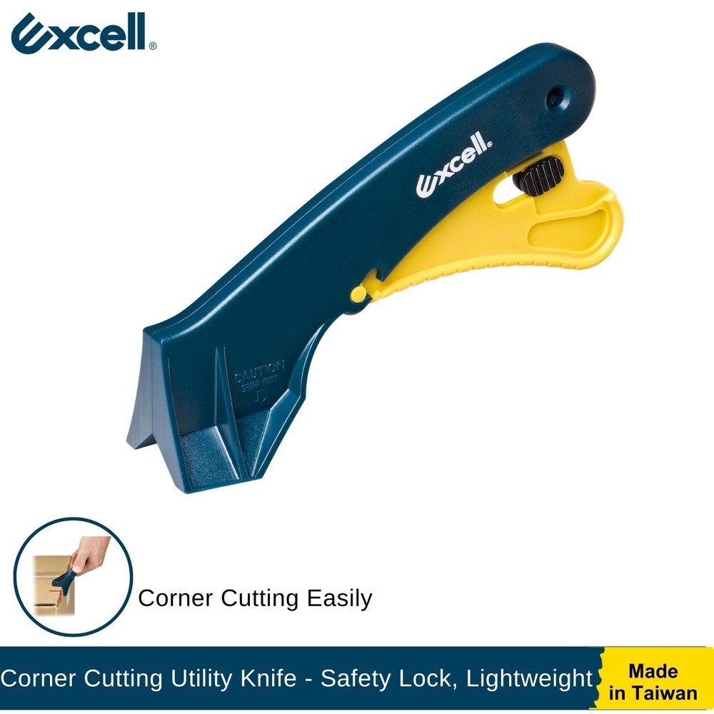 Excell Corner Cutting Utility Knife Safety Lock Lightweight Heavy Duty Cutter