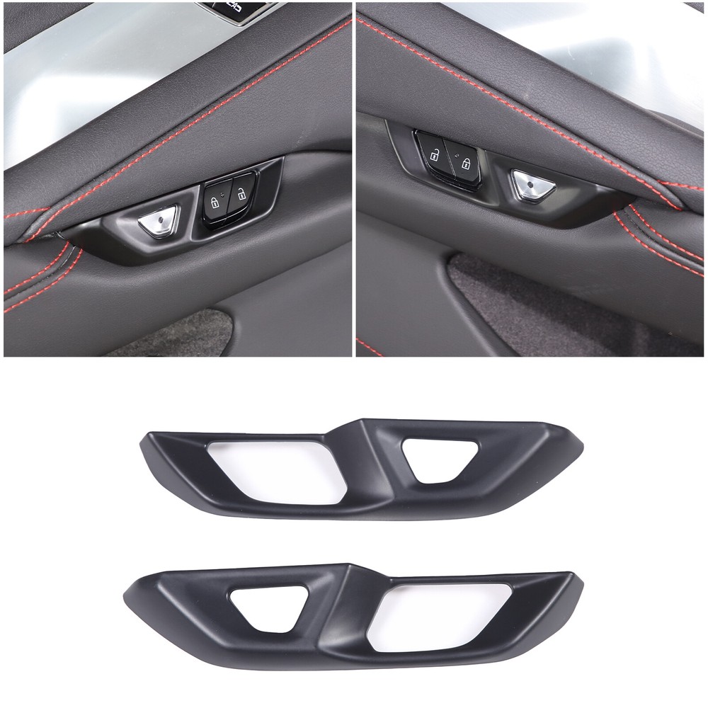 Matt Black Car Interior Door Lock Switch Frame Trim For Corvette C8 2020-2024