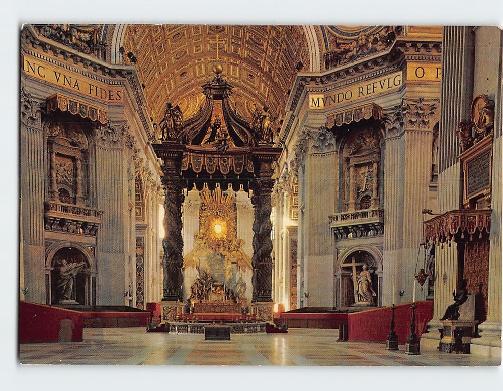 Postcard Interior St. Peter's Basilica Vatican
