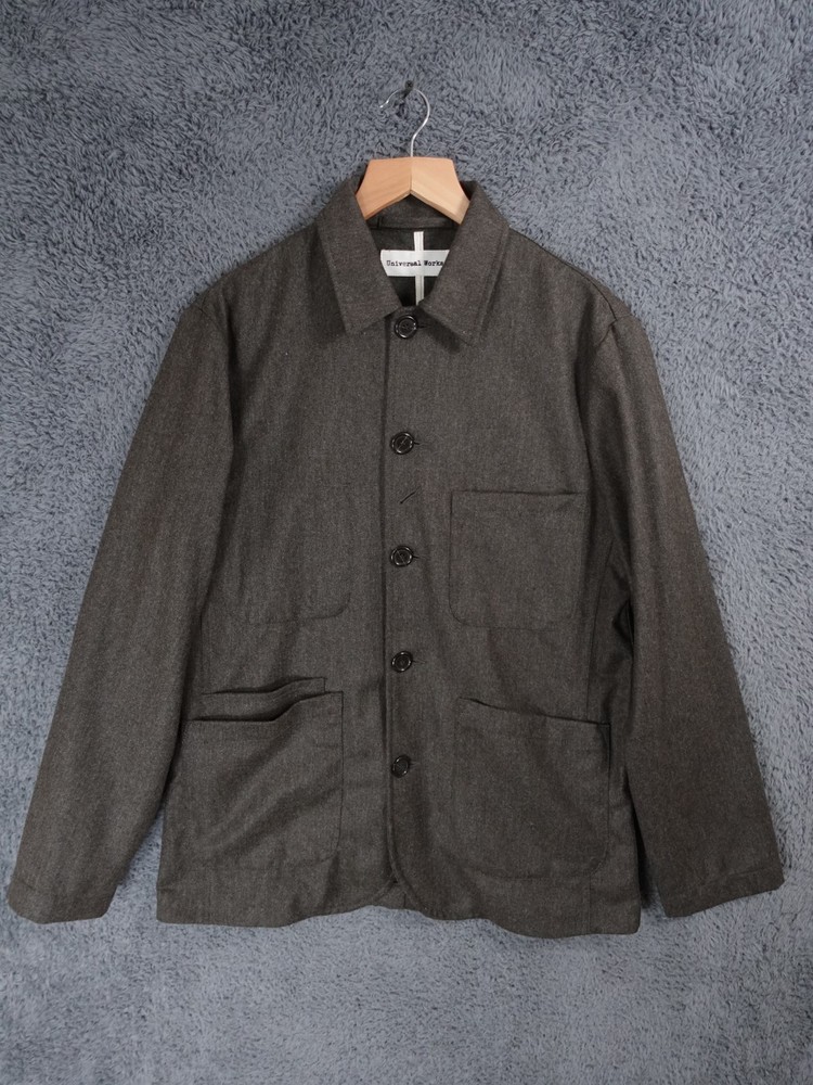 Universal Works Jacket Mens Medium Brown Wool Chore Oi Polloi Worker Overshirt