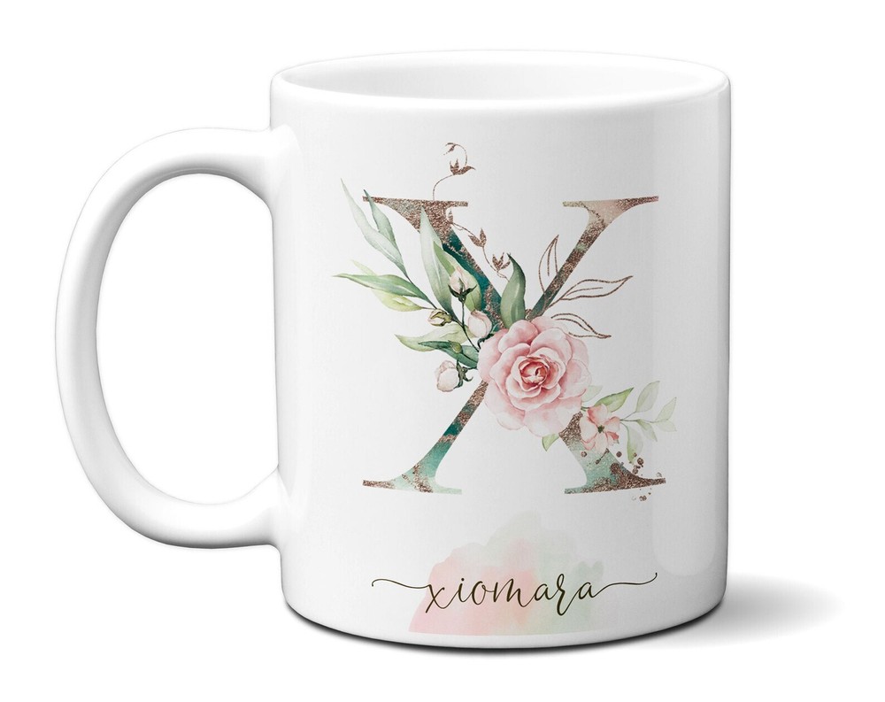 Personalized Name Letter Mug For Women & Girls Appreciation Thank You Gift F