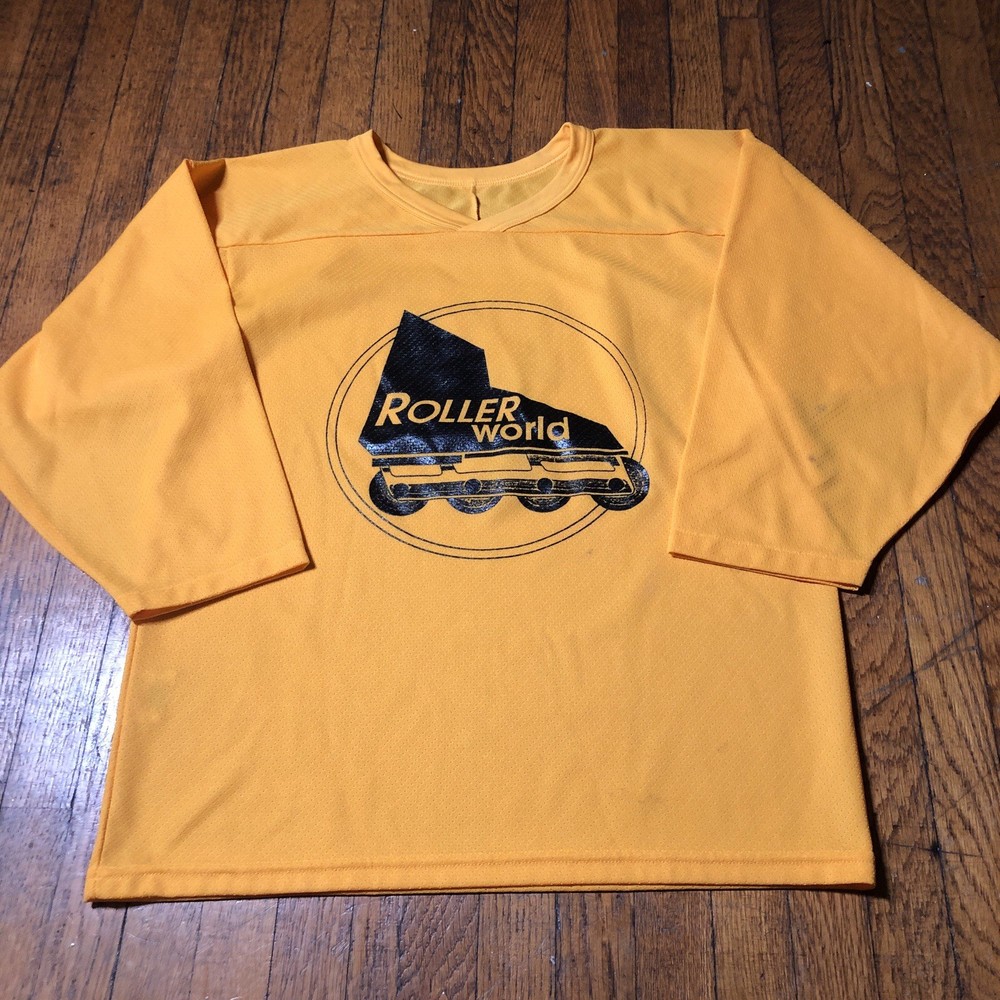 Vintage CCM Hockey Jersey Roller World Yellow Men’s Size M 90s Retro Skating