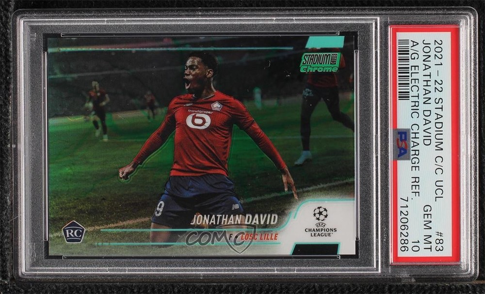 2021 Stadium Club Chrome UCL Aqua & Green /199 Jonathan David PSA 10 Rookie RCFulfilled by COMC - World’s largest consignment service
