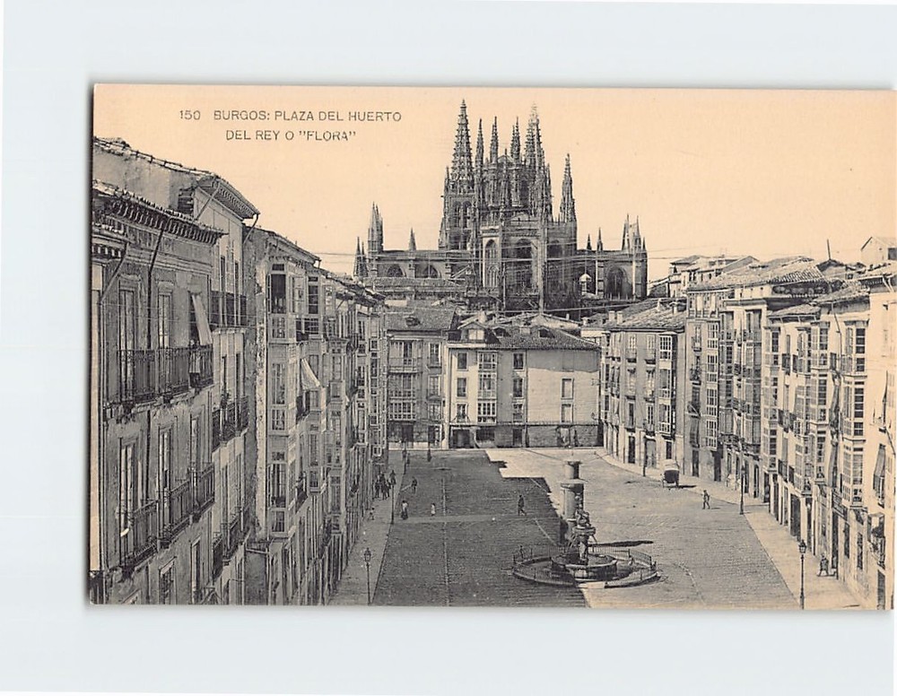 Postcard Plaza Huerto del Rey Flora Burgos Spain