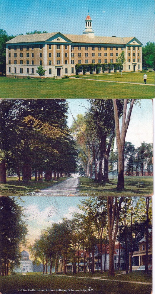 3 Schenectady NY Union College  postcards