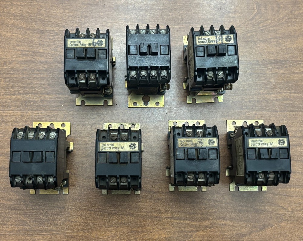 Lot of 7 Westinghouse Industrial Control Relay units BF20F BF04F