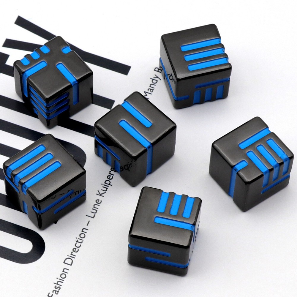 Vibrant Color Anodized Metal Dice Set 16mm D6 Game Dice 6PCS in Metal Tin Box