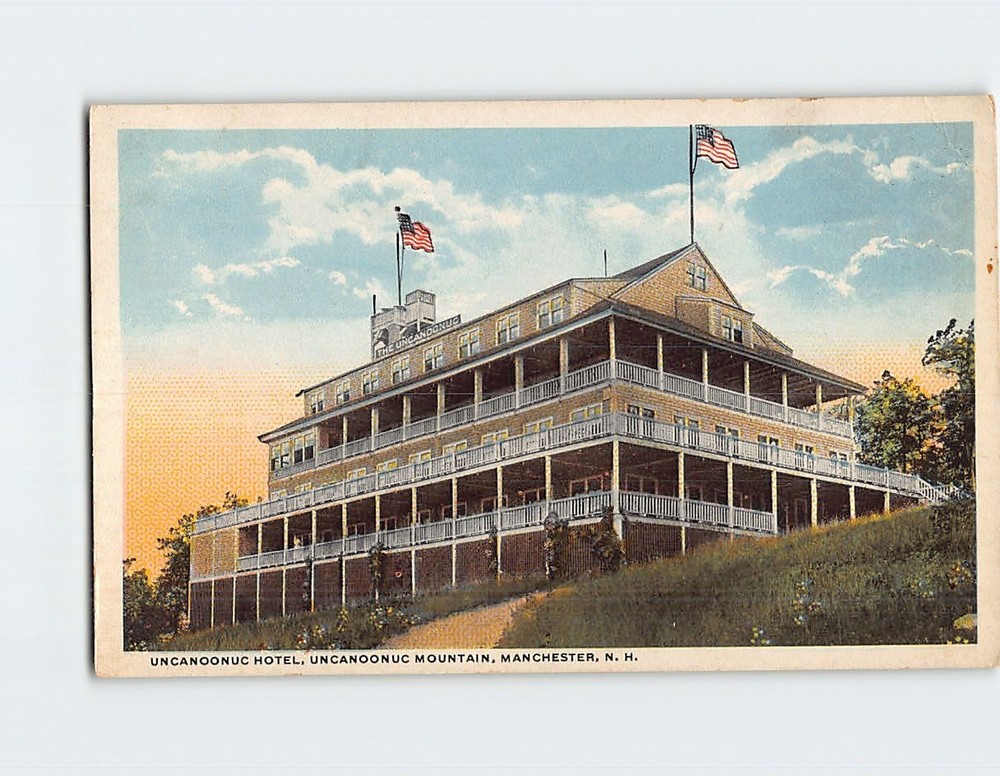 Postcard Uncanoonuc Hotel Uncanoonuc Mountain Manchester New Hampshire USA