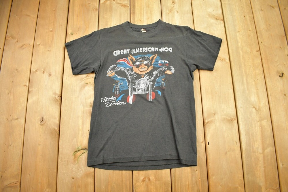 Harley Davidson T-Shirt 1986 Hog USA Black