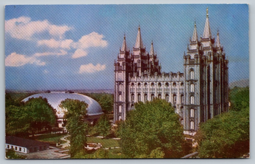 Vintage Temple Square Salt Lake City Utah Mormon Temple Postcard