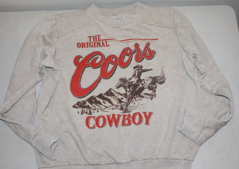 COORS Women's OG The Original Coors Cowboy Graphic Crewneck Sweatshirt Size M ??
