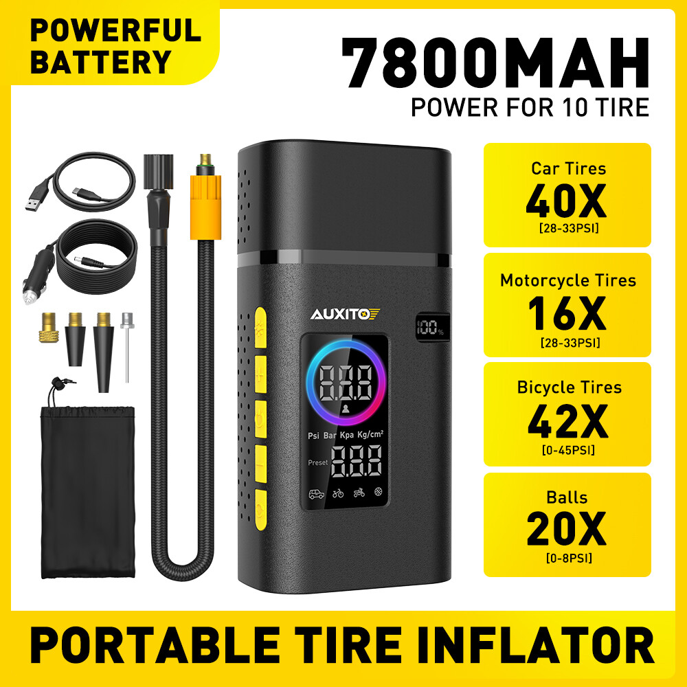 12V High Pressure Cordless Air Compressor Tire Inflator W/ Digital Gauge Portabl