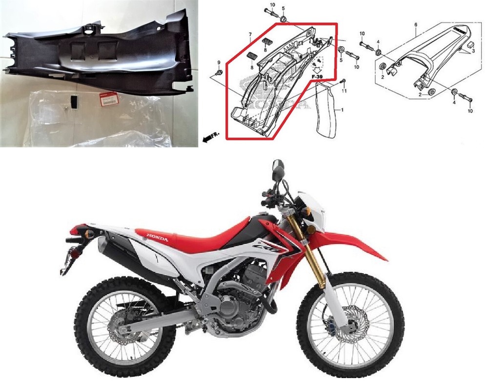HONDA CRF 250 L Rear Fairing Under Tray Undertray Panel 2012-2016 80150-KZZ-305