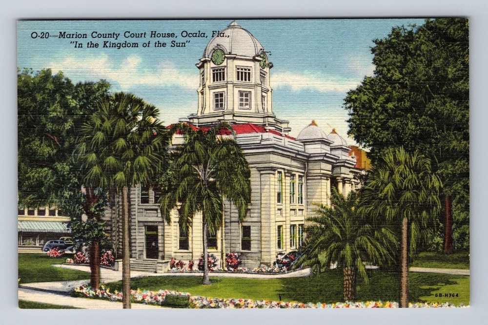 Ocala FL-Florida, Marion County Court House, Antique, Vintage Postcard