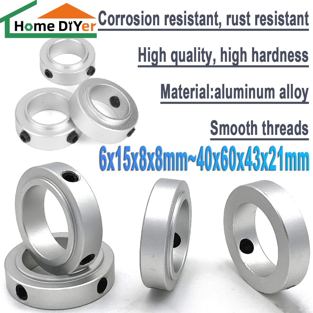 Aluminum alloy Shaft Stop Set Screw Clamp Collar Drills With steps ID 6mm-40mm