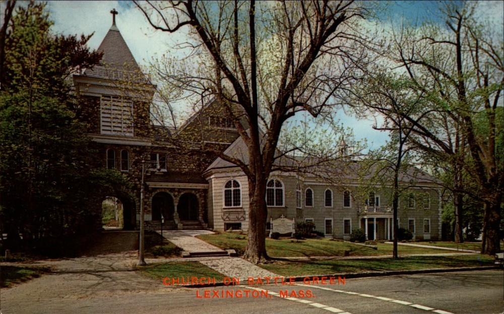 Hancock Congregational Church Battle Green Lexington Massachusetts 1960s unused
