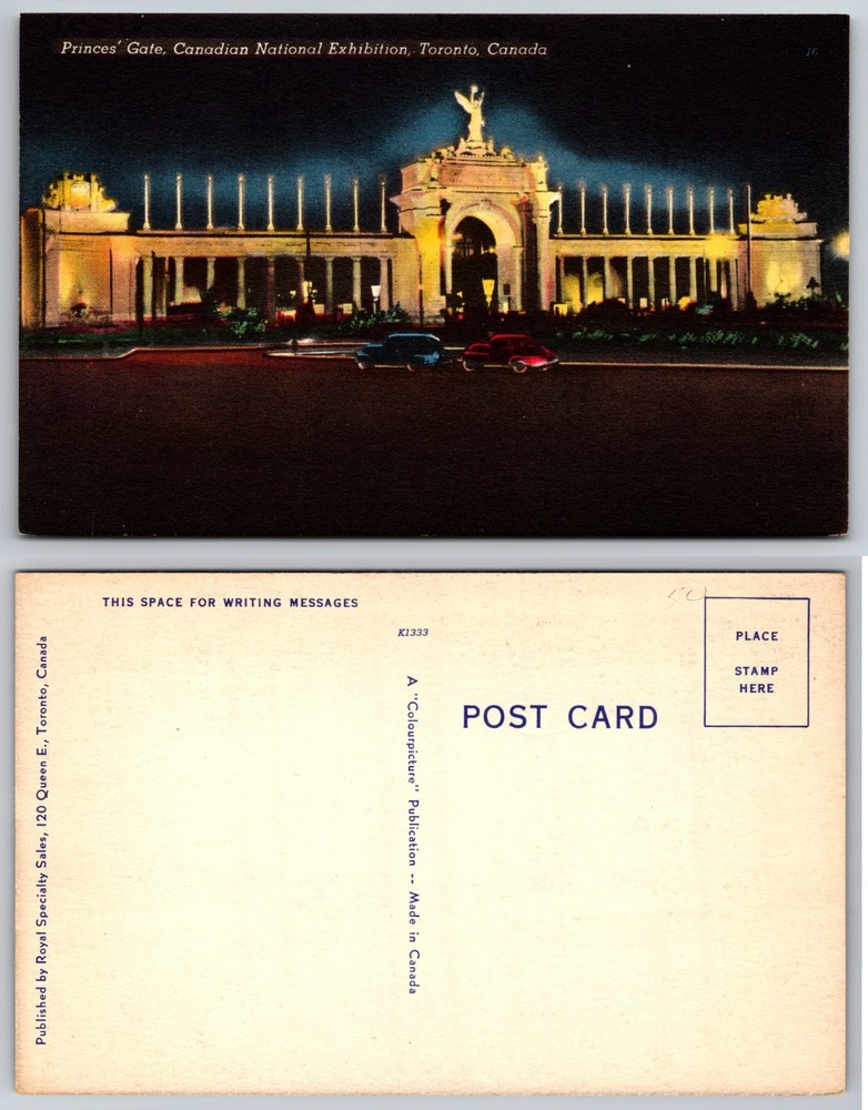 Princes Gate Canadian National Exhibition Toronto Canada Postcard