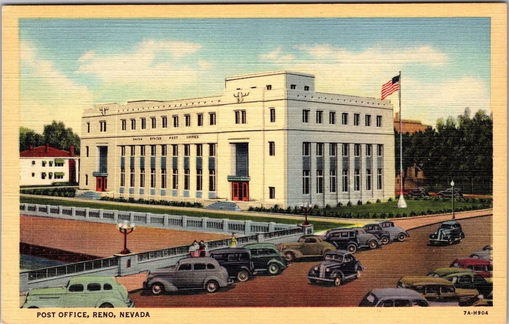 Reno NV-Nevada, United States Post Office, Vintage Postcard