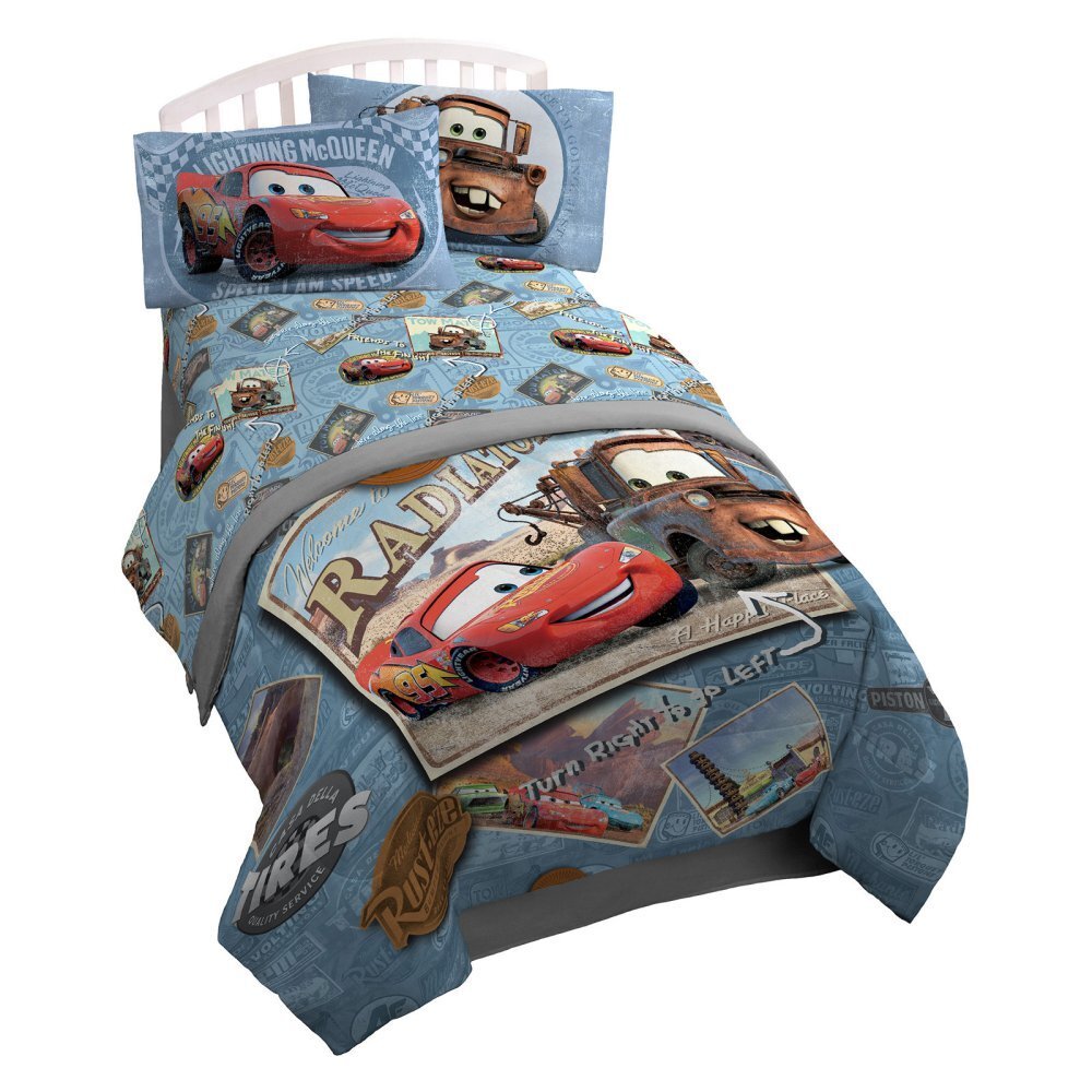 Disney/Pixar Tune Up 4 Piece Full Sheet Set, Blue-Cars
