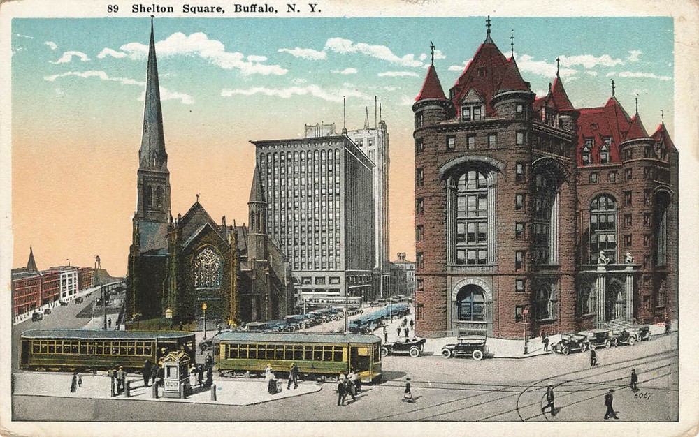 SHELTON SQUARE POSTCARD BUFFALO NY NEW YORK 1910s