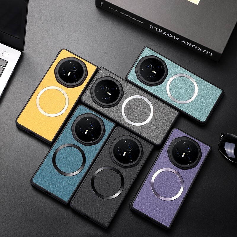 Magnetic Cloth Pattern Shockproof Back Case For Huawei Honor Magic V3