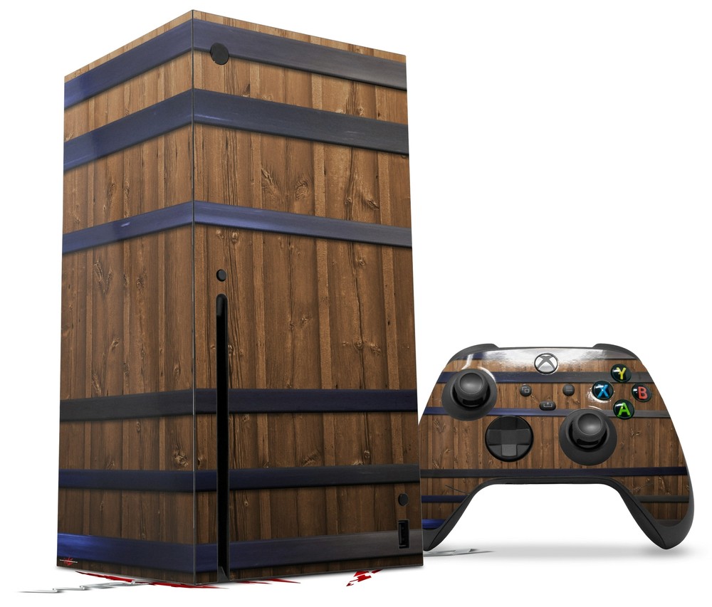 Skin Set for XBOX Series X Wooden Barrel