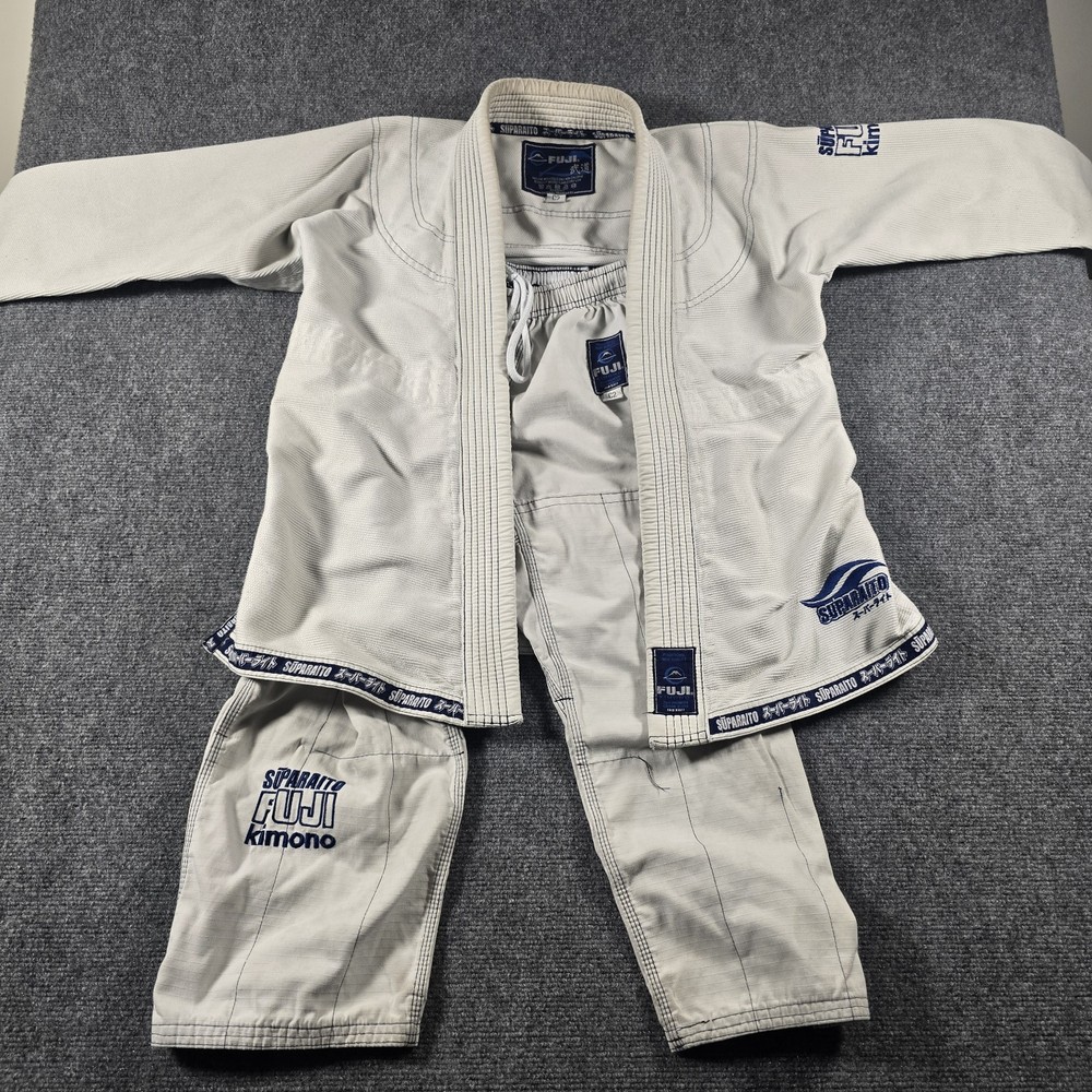 Fuji Suparaito BJJ Gi Kids C2 White Jiu Jitsu Kimono Uniform Pants Jacket