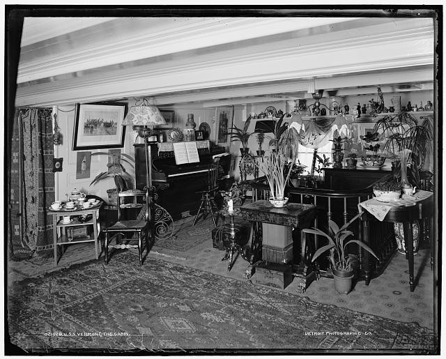 Photo:Brooklyn Navy Yard New York NY USS Vermont Cabin 1890s Interior