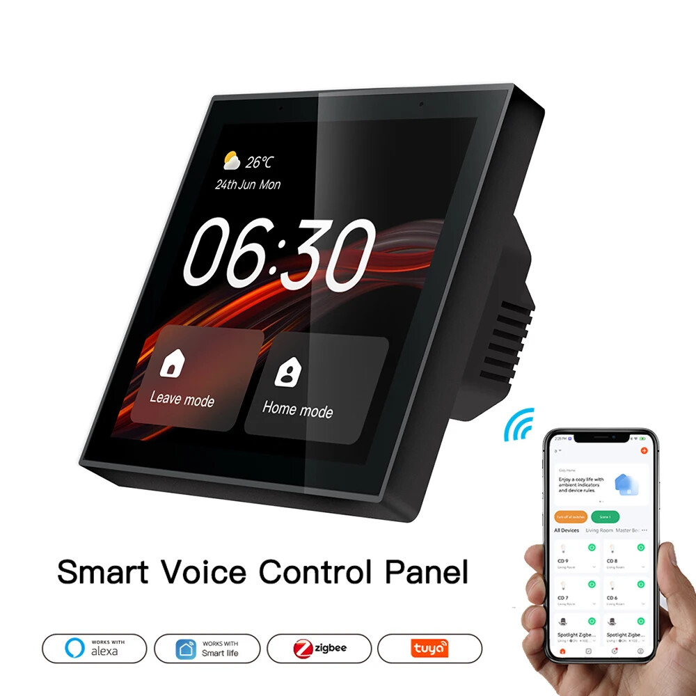Smart Home Control Panel Tuya Smart Panel Built-In Alexa Gateway 4 Inch Touch