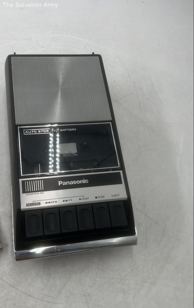Vintage Panasonic RQ-309AS Silver Black Auto-Stop Cassette Tape Recorder