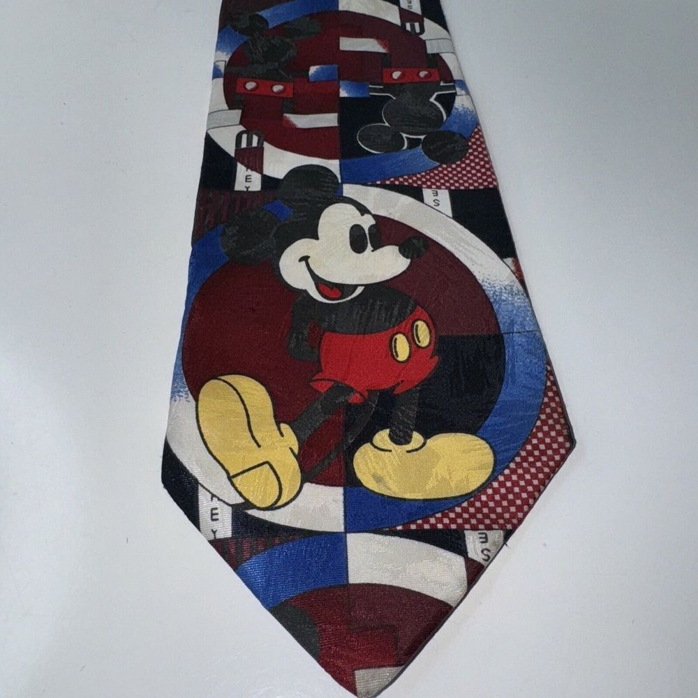 Disney Men's Tie Micky Mouse Art Abstract Unlimited Mickey Mens Necktie Classic