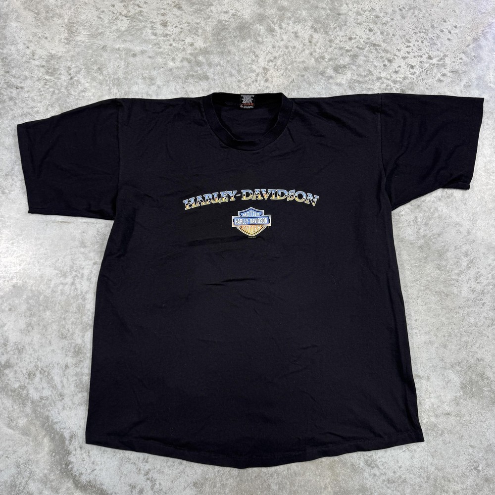 Vintage Harley-Davidson Shirt Mens 2XL Black Barnett El Paso Texas Biker 90s
