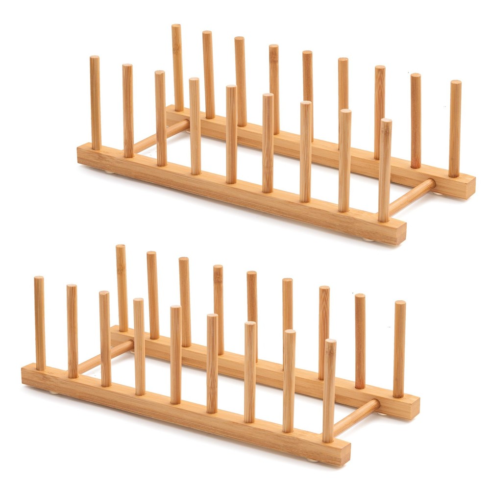 Bamboo Dish Drying Rack for Kitchen Counter and Cabinet, Dish/Book/Plate/Bowl...