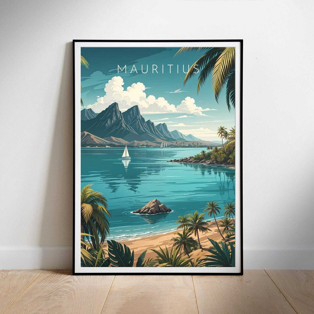 Mauritius Travel Poster Printable Wall Art Instant Hanging Decor New Home Gift