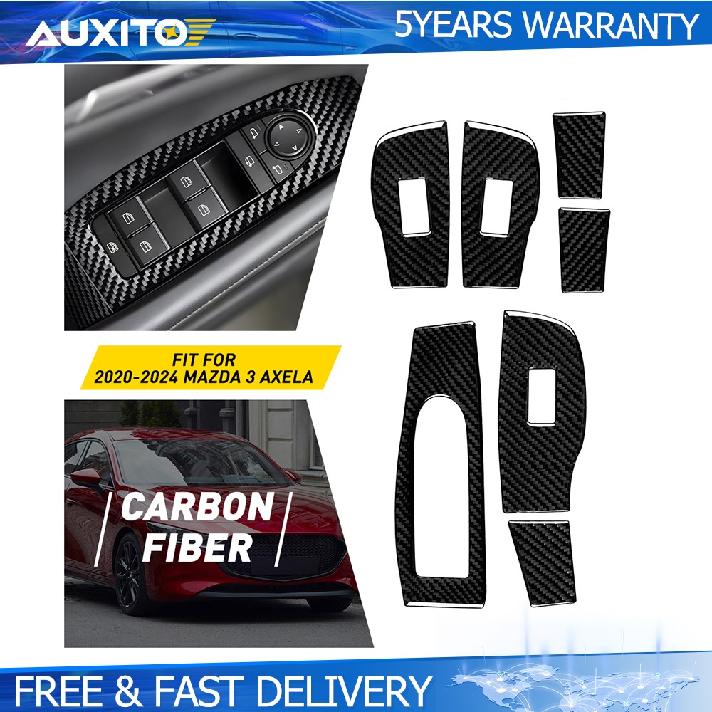 Real Carbon Fiber Interior Cover Dash Trim Kit For Mazda 3 Axela 2020-2024 M
