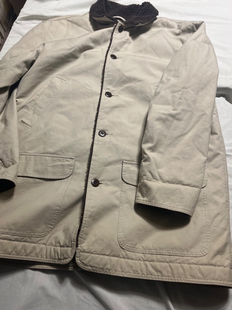 Vintage LL Bean Jacket Mens XLT Field Chore Barn Coat Sherpa Lined Heavy