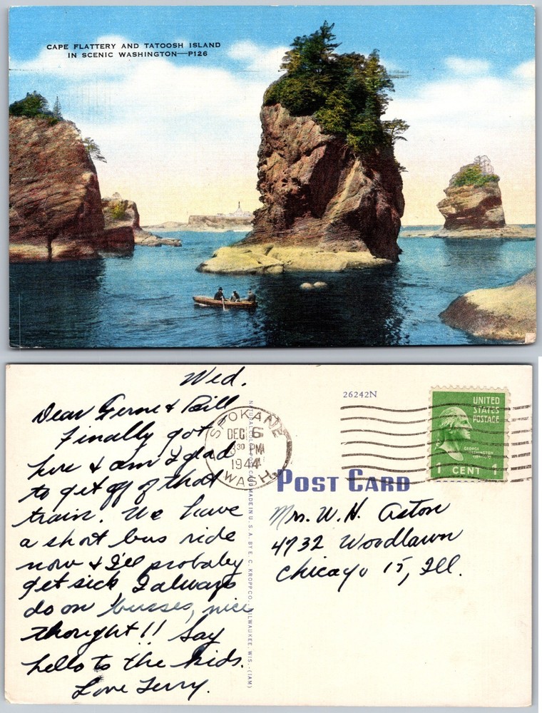 Cape Flattery Tatoosh Island Washington Postcard